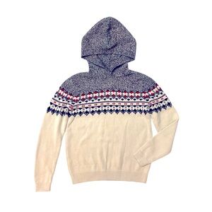 🆕 Gray / Cream Nordic Sweater Knitted Hoodie